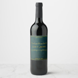Étiquette Pour Bouteilles De Vin Vert foncé vintage