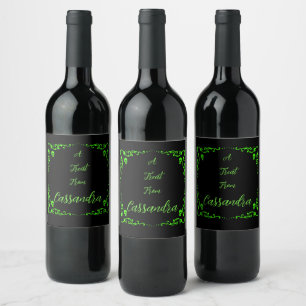 Étiquette Pour Bouteilles De Vin Vert slime personnalisé Halloween