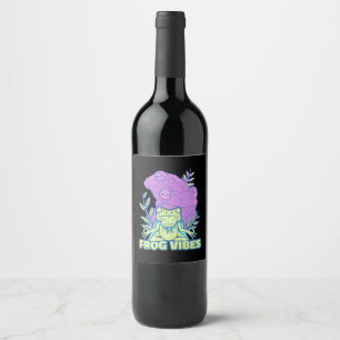 Étiquette Pour Bouteilles De Vin Vibes de grenouille de yoga