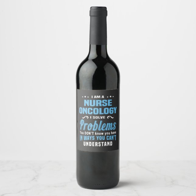 Étiquette Pour Bouteilles De Vin Vie infirmière | Oncologie infirmière (Devant)