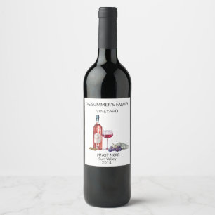 Étiquette Pour Bouteilles De Vin Vignoble sur mesure Raisins à vin Vintages Moderne