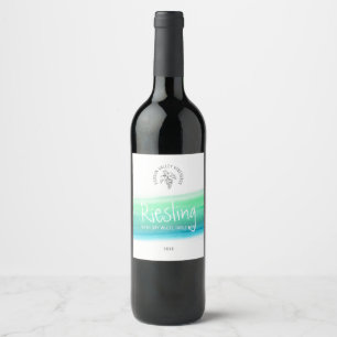 Étiquette Pour Bouteilles De Vin Vin blanc vert bleu coutume vins producteurs étiqu