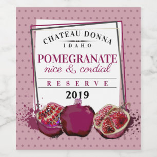 Étiquette Pour Bouteilles De Vin Vin cordial de grenade maison personnalisé