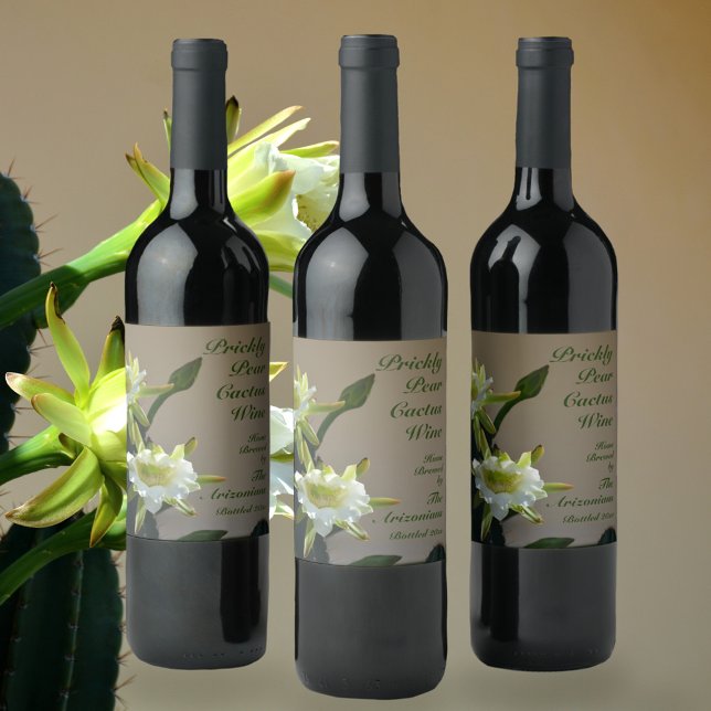 Étiquette Pour Bouteilles De Vin Vin de cactus à poires (Créateur téléchargé)