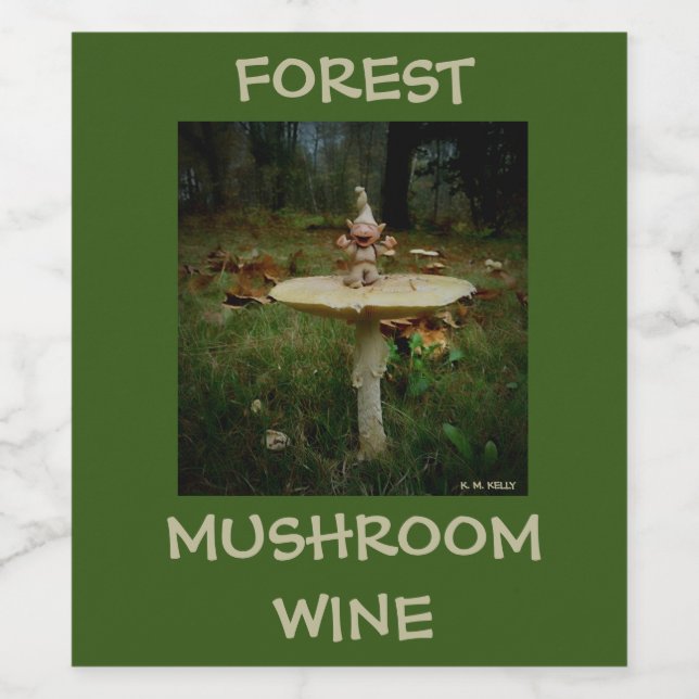 Étiquette Pour Bouteilles De Vin Vin de champignons de forêt - Étiquette (Étiquettes simples)