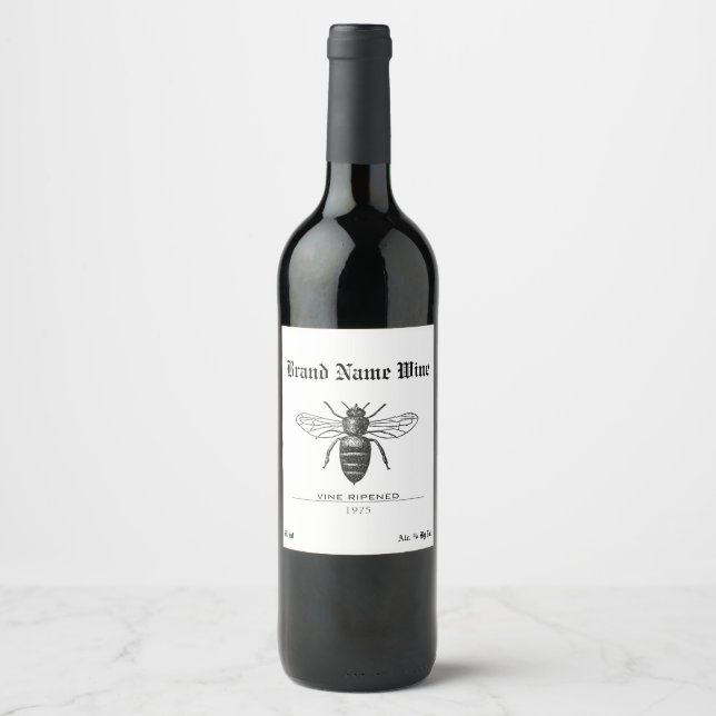 Étiquette Pour Bouteilles De Vin Vin de guêpe doux au miel mûri (Devant)