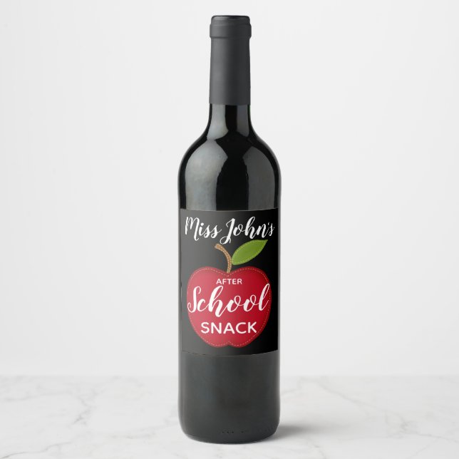 Étiquette Pour Bouteilles De Vin vin de professeur Après collation scolaire (Devant)