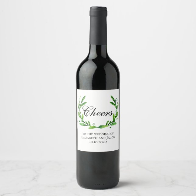 Étiquette Pour Bouteilles De Vin Vin d'été vert. La verdure fait mariage (Devant)