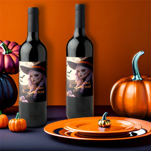 Étiquette Pour Bouteilles De Vin Vin d'Halloween parfaitement distillé et sorceller