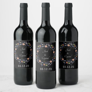 Étiquette Pour Bouteilles De Vin Vin Favoriser Fleurs Personnalisées Timbre