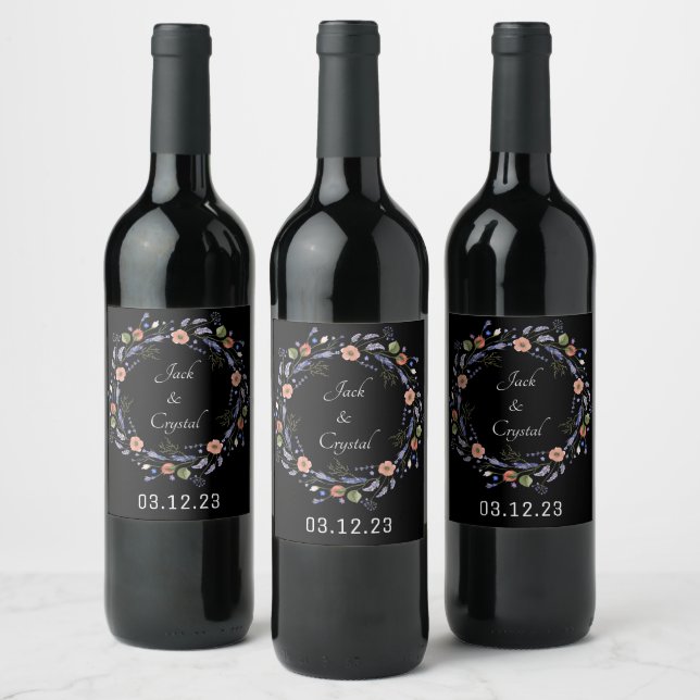 Étiquette Pour Bouteilles De Vin Vin Favoriser Fleurs Personnalisées Timbre (Bouteilles)