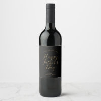 Vin Fête des pères minimaliste noir et or heureux