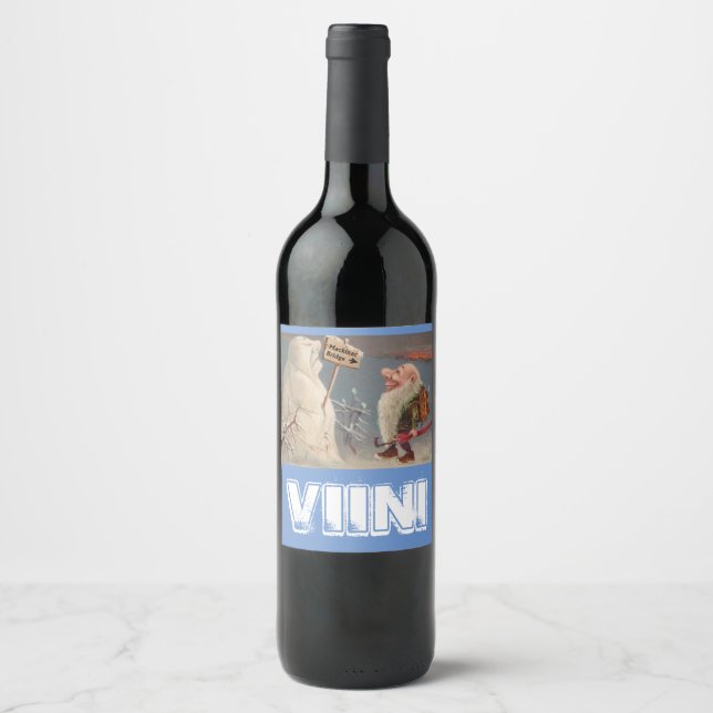 Étiquette Pour Bouteilles De Vin Vin finlandais Yooper Viini Upper Peninsula Snowma (Devant)