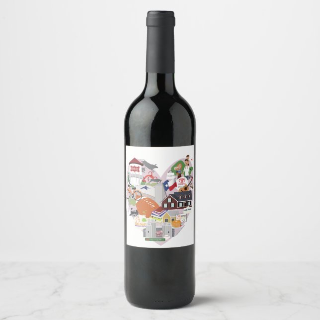 Étiquette Pour Bouteilles De Vin Vin Frisco Texas (Devant)