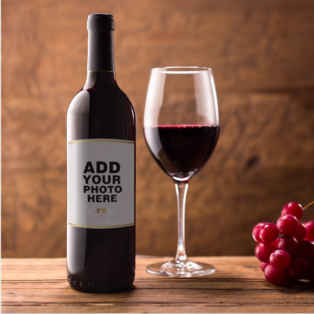 Étiquette Pour Bouteilles De Vin vin mariage photo (Créateur téléchargé)