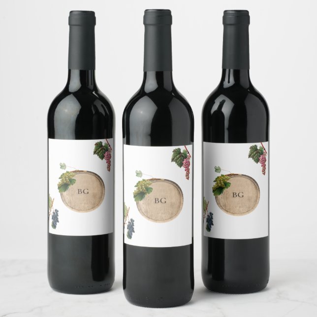Étiquette Pour Bouteilles De Vin Vin rustique Barrel Vignoble Mariage (Bouteilles)