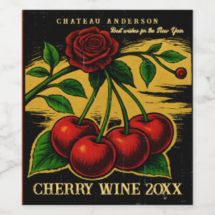 Étiquette Pour Bouteilles De Vin vinaigre d'arbuste cordial vintage fait maison