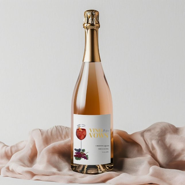 Étiquette Pour Bouteilles De Vin Vinow avant voeux WIne Dégustation douche nuptiale (Créateur téléchargé)