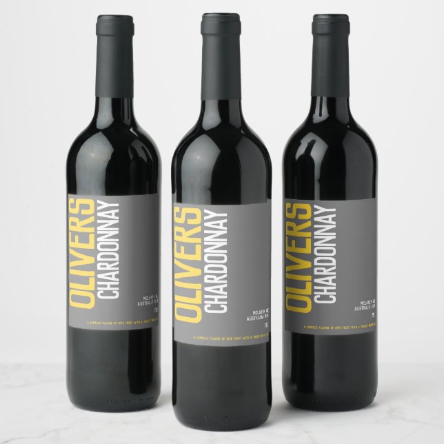 Étiquette Pour Bouteilles De Vin Vins blancs maison vinicoles texte personnalisé ja (Bouteilles)