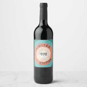 Étiquette Pour Bouteilles De Vin Vintage 1972 Limited Edition 54e anniversaire
