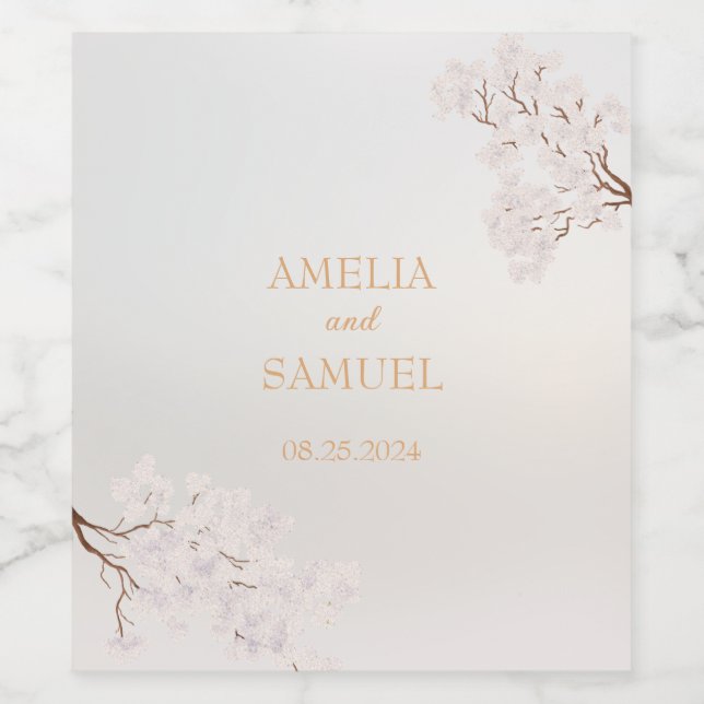 Étiquette Pour Bouteilles De Vin Vintage Elegant Pearl Romance Mariage (Étiquettes simples)