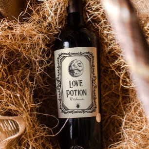 Étiquette Pour Bouteilles De Vin Vintage Halloween Love Potion Boissons Drôle Éffra