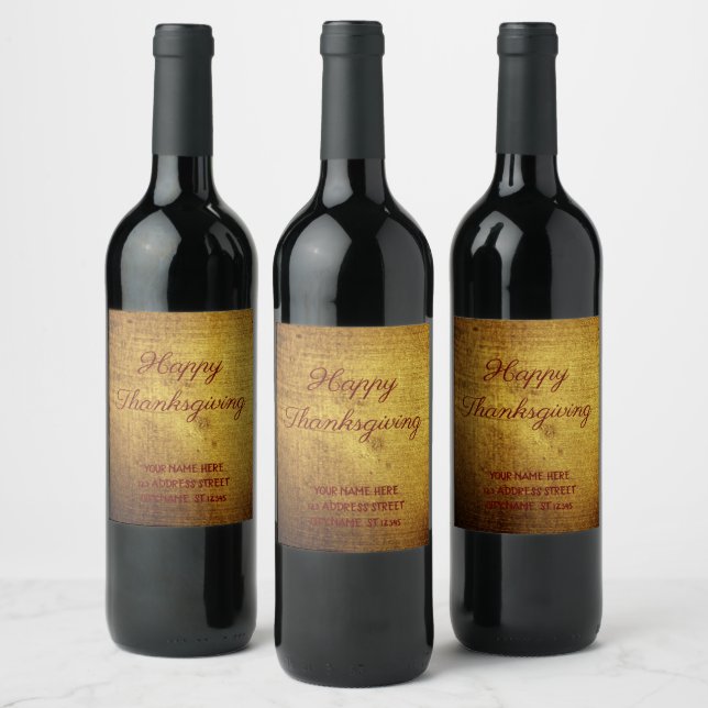 Étiquette Pour Bouteilles De Vin Vintage look or utilisé, personnalisé (Bouteilles)