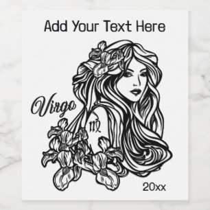 Étiquette Pour Bouteilles De Vin Virgo La Vierge Zodiac Verre Texte Top Année En Ba