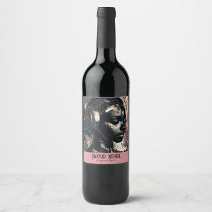 Étiquette Pour Bouteilles De Vin Visage au repos, BHM,