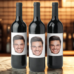 Étiquette Pour Bouteilles De Vin Visage personnalisé sur mesure
