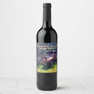 Étiquette Pour Bouteilles De Vin Voiture classique vintage