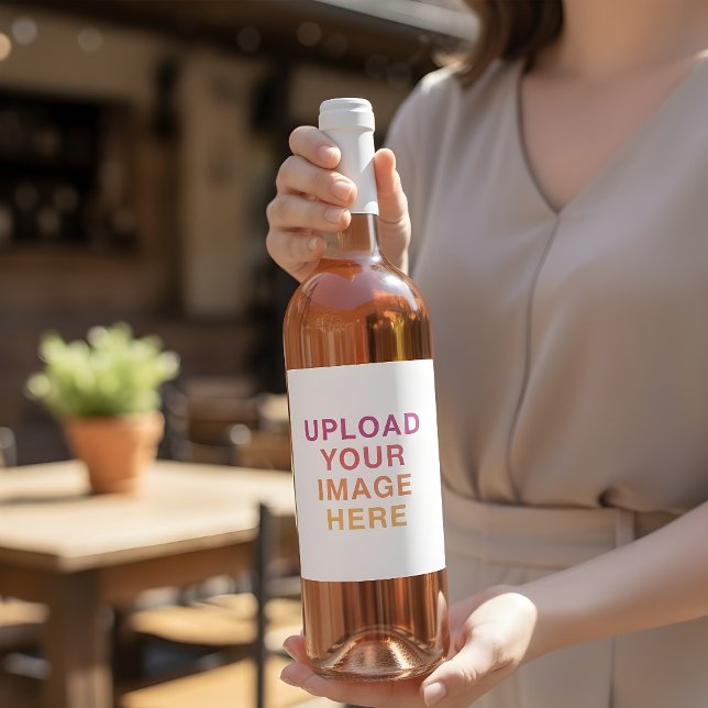 Étiquette Pour Bouteilles De Vin Votre logo d'image vide (Créateur téléchargé)