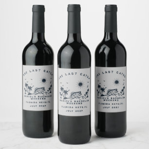 Étiquette Pour Bouteilles De Vin Voyage de week-end sur le thème de la pêche pour e