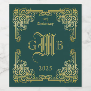 Étiquette Pour Bouteilles De Vin Wedding Monogram Classic