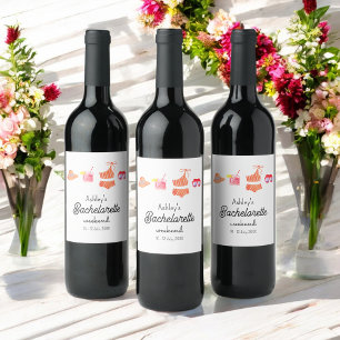 Étiquette Pour Bouteilles De Vin Week-end de bikini de plage de Bachelorette