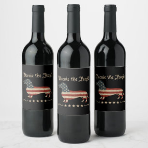 Étiquette Pour Bouteilles De Vin Weenie Le Peuple Dachshund 4 juillet