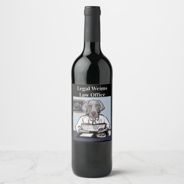 Étiquette Pour Bouteilles De Vin Weimaraner (Devant)