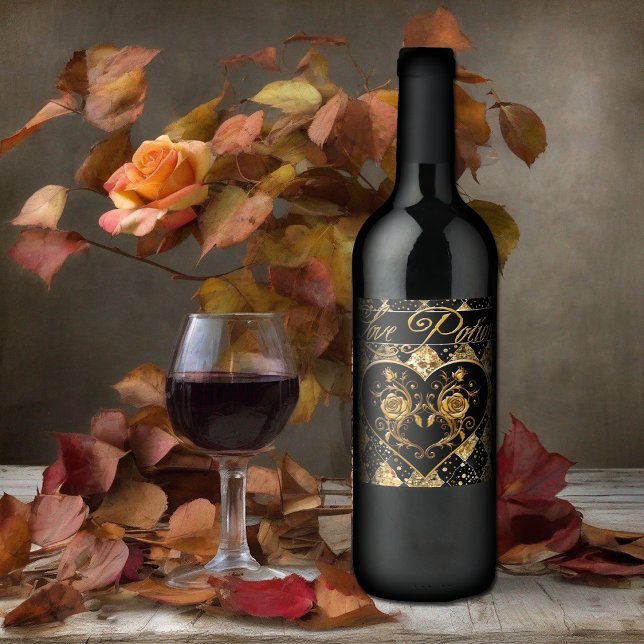 Étiquette Pour Bouteilles De Vin Whimsical et élégant Goth Love Potion Vin (Créateur téléchargé)