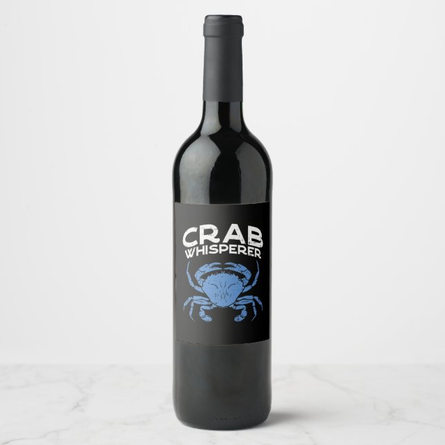 Étiquette Pour Bouteilles De Vin Whisperes de Blue Crab (Devant)