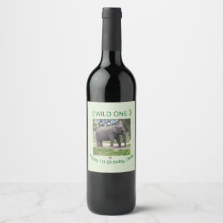 Étiquette Pour Bouteilles De Vin Wild One Elephant Party Treat 