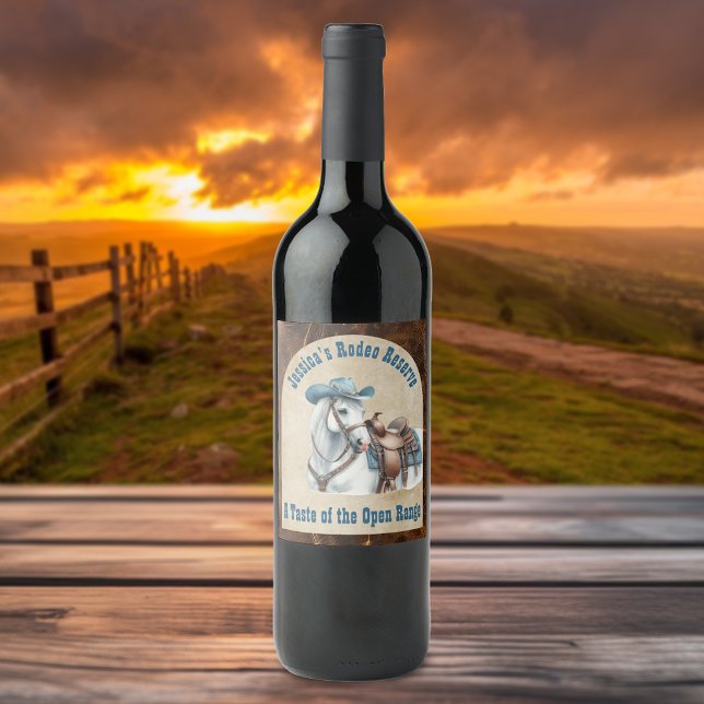 Étiquette Pour Bouteilles De Vin Wild West Cowboy (Créateur téléchargé)