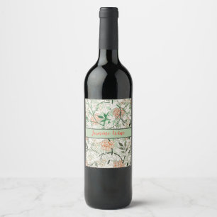 Étiquette Pour Bouteilles De Vin William Morris Jardin de Jasmin Fleur Classique