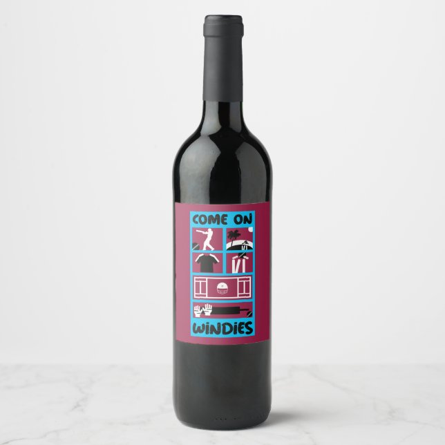 Étiquette Pour Bouteilles De Vin Windie Cricket West Indies Test Cricket (Devant)