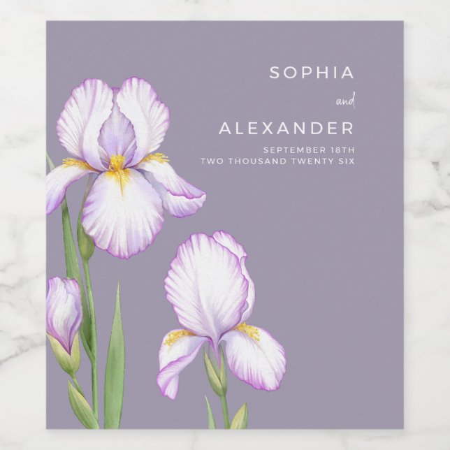 Étiquette Pour Bouteilles De Vin  Wine Label  for a Modern Wedding.  (Étiquettes simples)