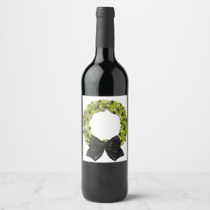 Étiquette Pour Bouteilles De Vin Wreath scintillante - Options de couleurs multiple