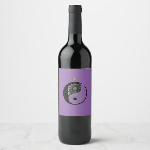 Étiquette Pour Bouteilles De Vin Yin Yang Tiki Masque guerrier