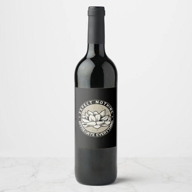 Étiquette Pour Bouteilles De Vin Yoga Lover | Yoga Attendez Rien (Devant)