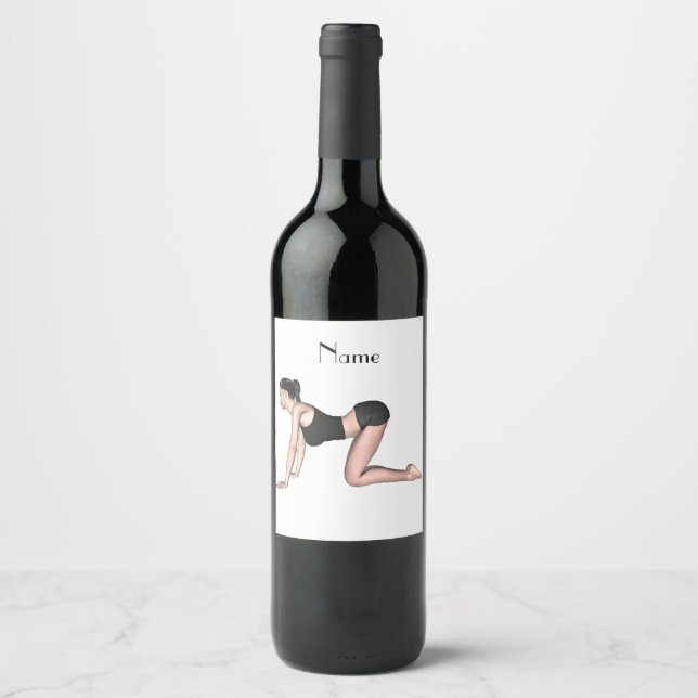 Étiquette Pour Bouteilles De Vin Yoga Poses Thunder_Cove (Devant)