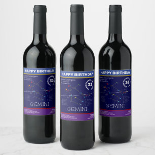 Étiquette Pour Bouteilles De Vin Zodiaque Gemini