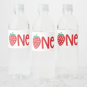 Étiquette Pour Bouteilles D'eau 1er Anniversaire fraise Thème Sweet One